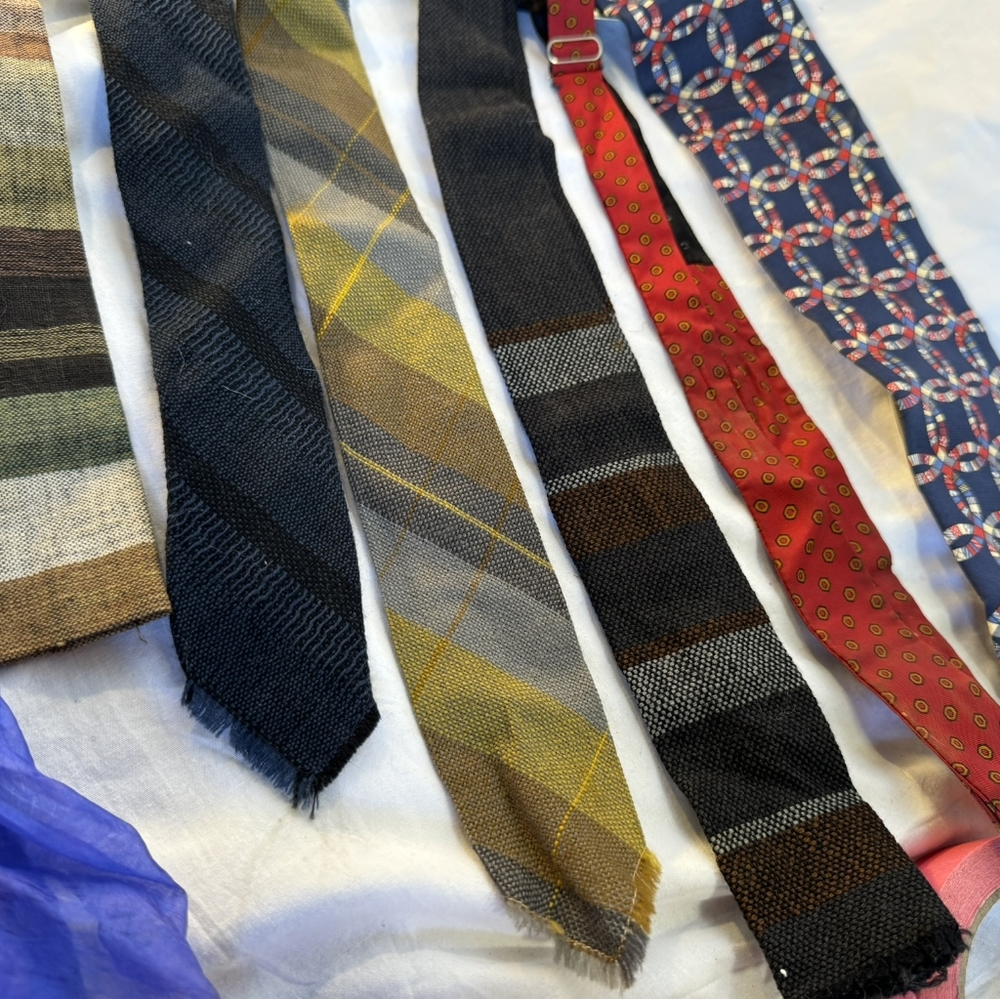 vintage Lots of ties CHURCHILL WEAVERS, T'hai Strides, HANDWOVEN, Diffa & more